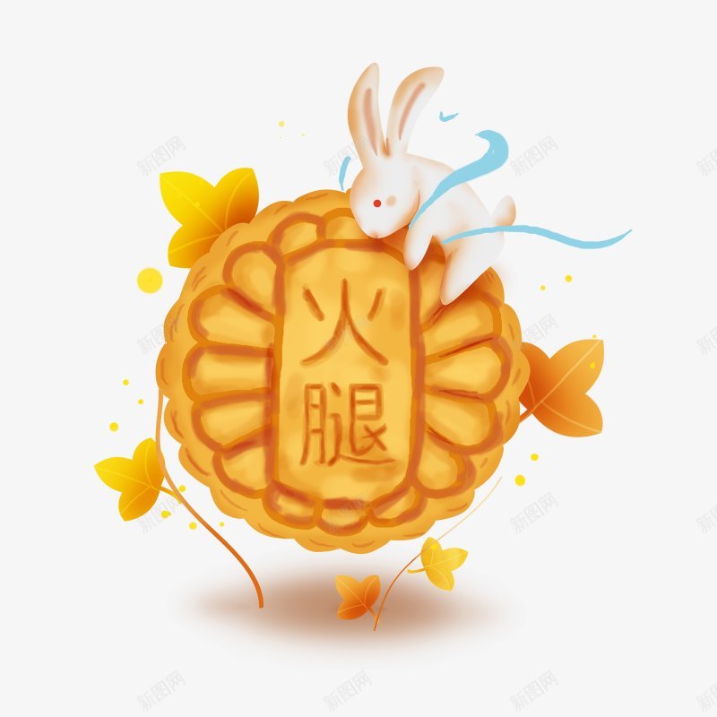 卡通可爱兔子月饼中秋节小贴纸各种装饰png免抠素材_88icon https://88icon.com 小贴纸各种装饰