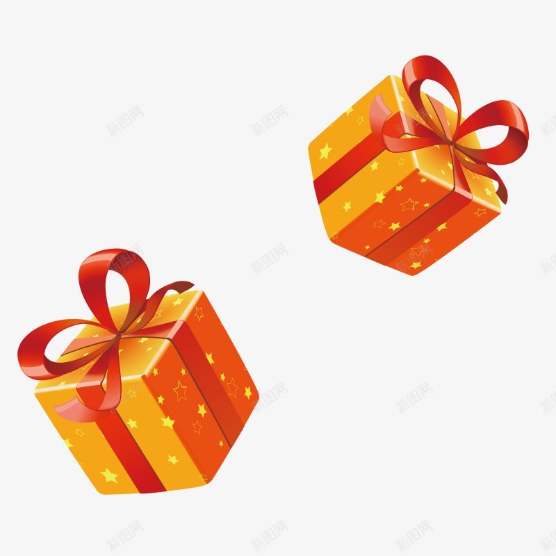 00640金色圣诞节礼品盒子创意透明礼盒png免抠素材_88icon https://88icon.com 礼盒