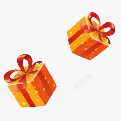 00640金色圣诞节礼品盒子创意透明礼盒素材