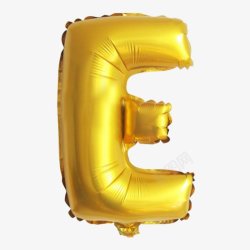 艺术字创意金色气球字母E31数字艺术字素材