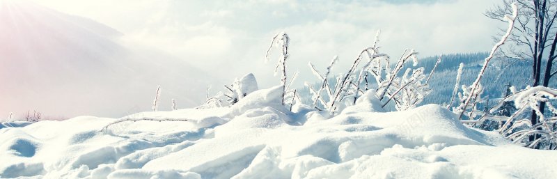 冬季雪地全屏海报冷色系冬天背景