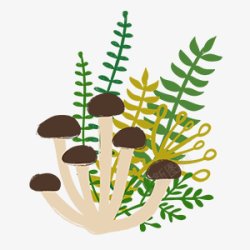 蘑菇插画图绿植素材