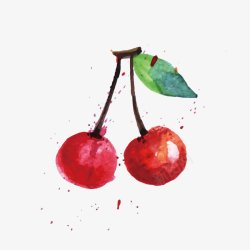 樱桃活动海报水果樱桃卡通图形8蔬菜水果素材