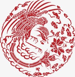 中国传统圆形花纹透明中国素材