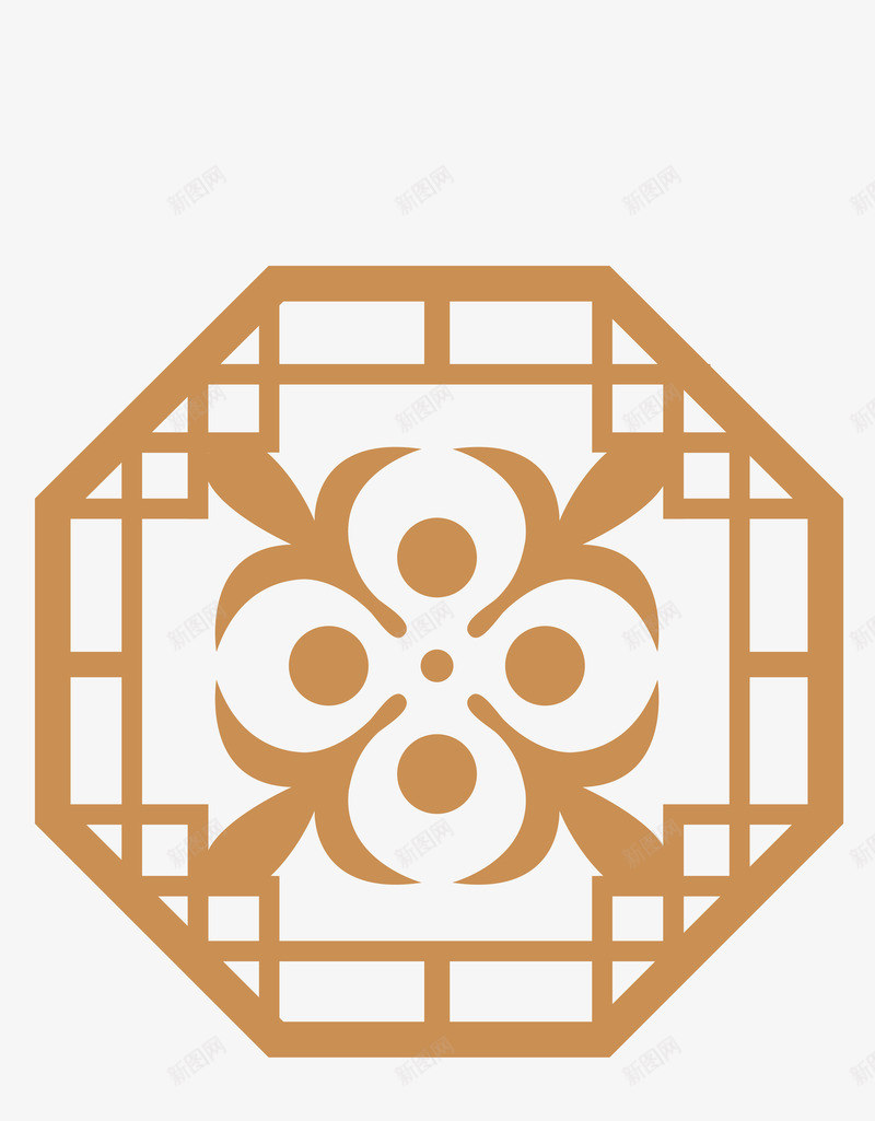 镂空雕花中式门窗矢量图ai免抠素材_88icon https://88icon.com 中国风 屏风 花纹 镂空 雕刻 黄色 矢量图