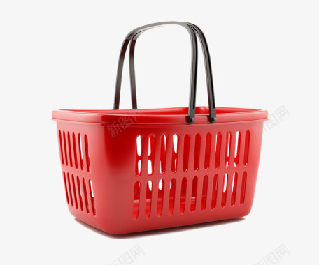 超市展示架红色购物篮图标图标