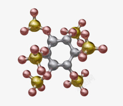红金色植酸分子形状素材
