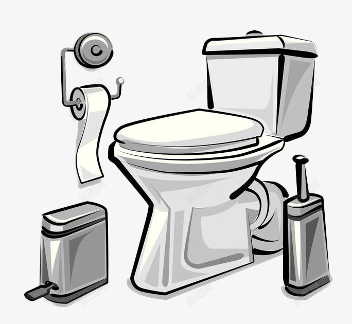 手绘灰色抽水马桶png免抠素材_88icon https://88icon.com 冲马桶 卫生间 卷纸 厕所 家装 建材 抽水马桶 智能马桶 洗手间 灰色手绘 马桶 马桶卡通