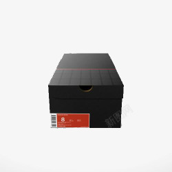黑色经典红色线条鞋盒素材
