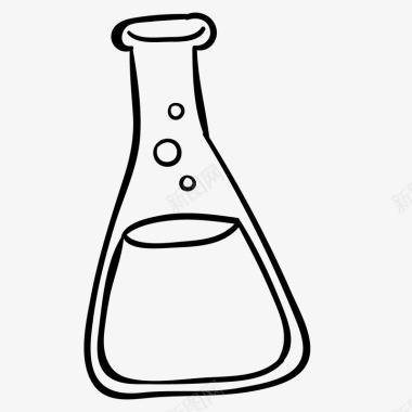 化学刺激性手绘锥形瓶图标图标
