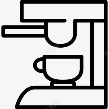 手摇咖啡机咖啡机和咖啡杯图标图标