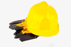 建筑工地安全帽头盔和手套高清图片