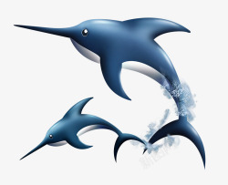 海底表演卡通海豚高清图片