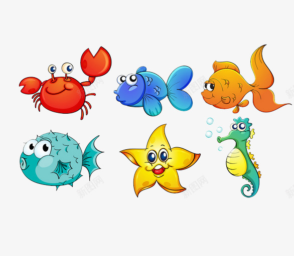 海底世界png免抠素材_88icon https://88icon.com 卡通 河马 海星 螃蟹 装饰 鱼儿