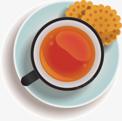 一杯蜂蜜柚子茶与饼干矢量图素材