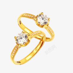 黄金贵金属黄金钻石戒指高清图片