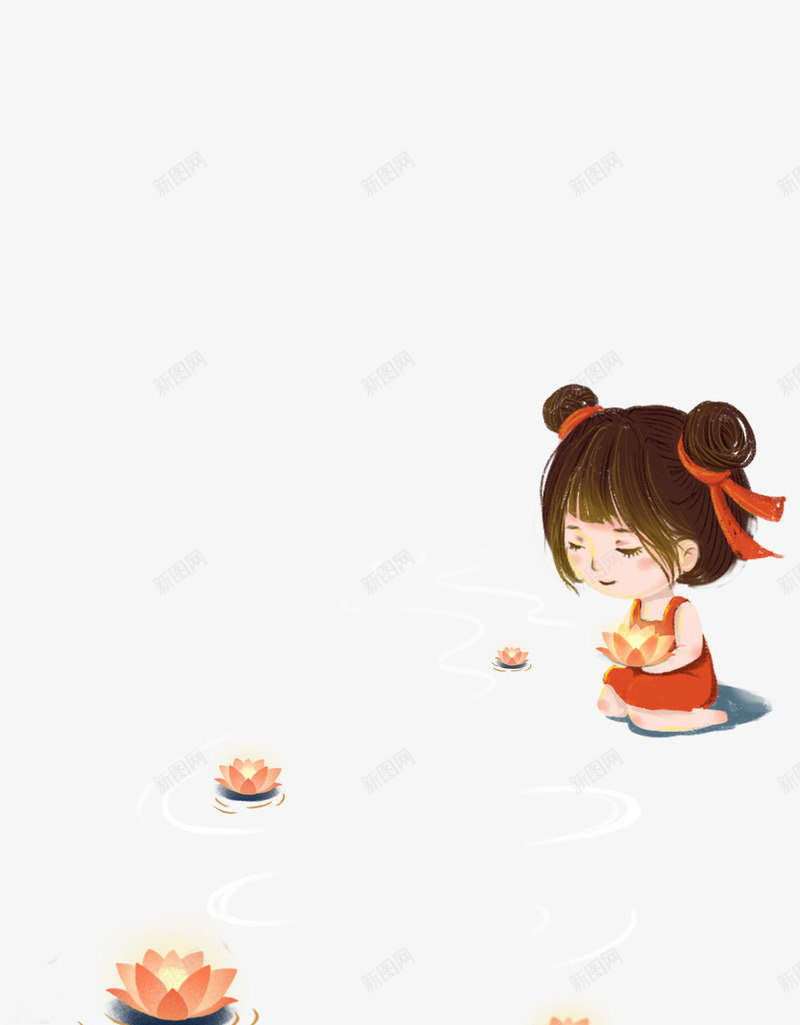 放荷花的小女孩png免抠素材_88icon https://88icon.com 中秋节 卡通 团圆 小女孩 巧克力女孩 月饼 秋天 节日 荷花 莲花