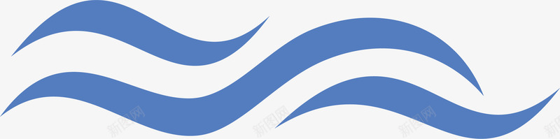 龙舟大赛蓝色波浪线图标图标