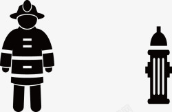 消防员和消防安全设施素材