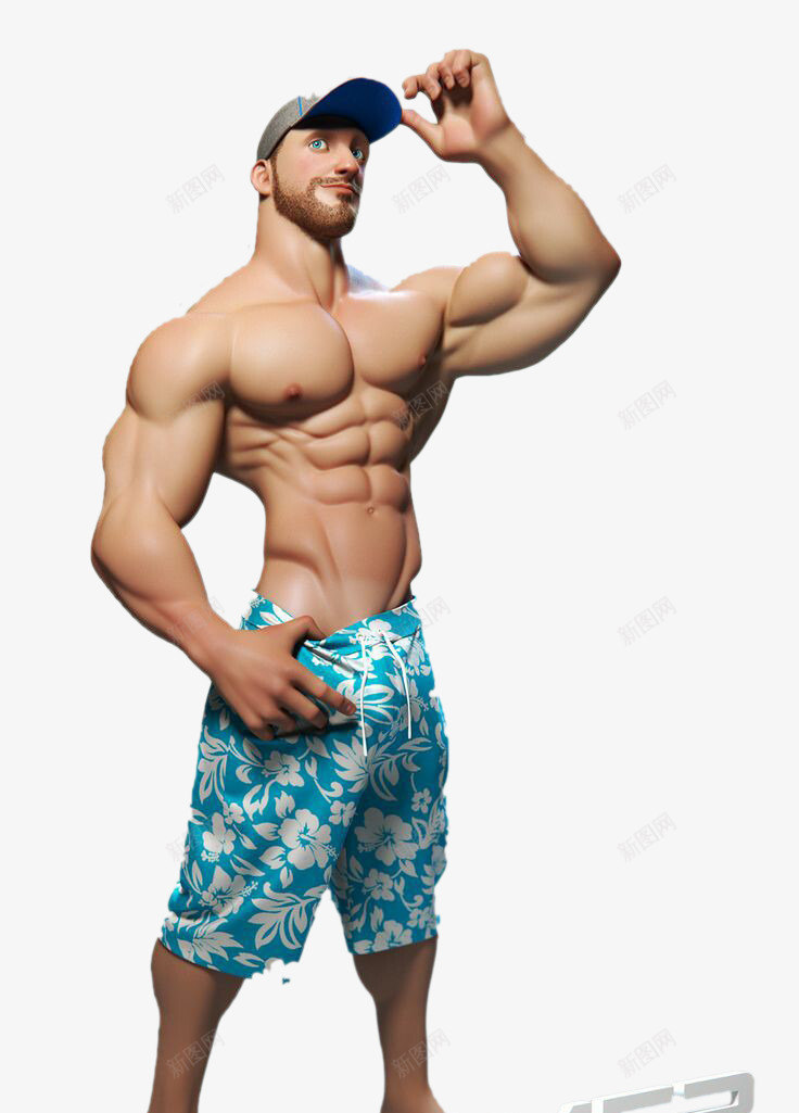 夏天来了肌肉帅男png免抠素材_88icon https://88icon.com 卡通手绘 夏天 肌肉型男