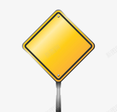 空白黄色路牌图标图标