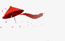长柄雨伞红伞高清图片