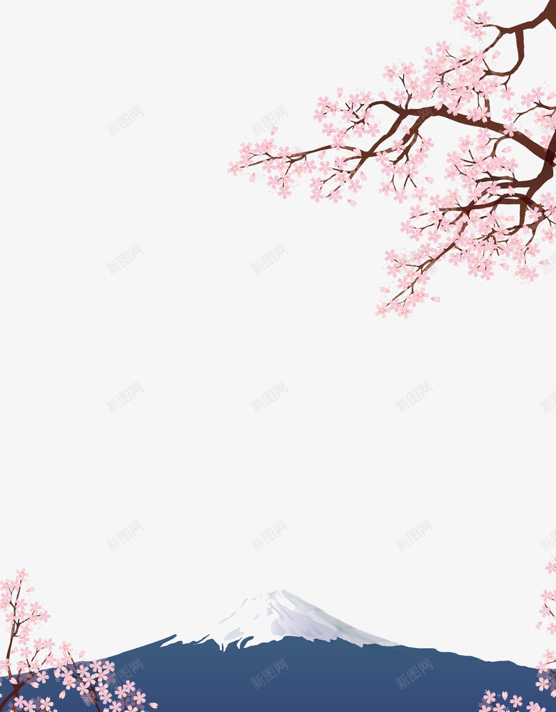 樱花富士山png免抠素材_88icon https://88icon.com PNG 富士山 日本 樱花 浪漫 粉色 美丽的富士山