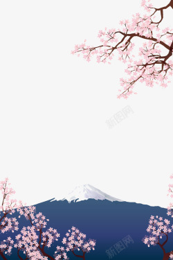 美丽樱花樱花富士山高清图片
