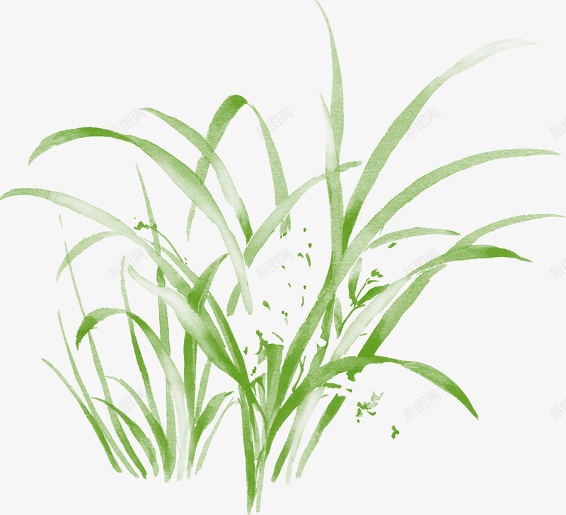 绿色水墨画兰花印章png免抠素材_88icon https://88icon.com 兰花 印章 水墨画 绿色