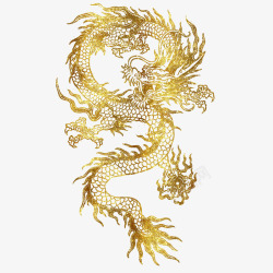 传统花样图案中国传统神话金色龙图高清图片