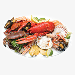 海鲜菜一盘海鲜龙虾高清图片