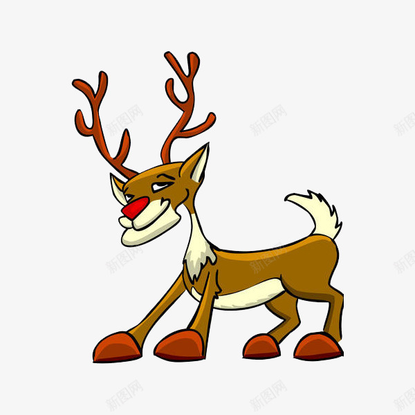卡通帅气麋鹿图png免抠素材_88icon https://88icon.com 动物 卡通 圣诞节 奔跑的 小鹿 插图 鹿角 麋鹿
