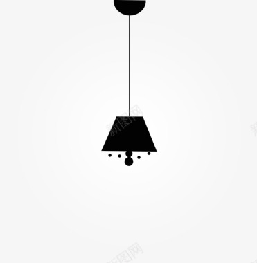 黑色简单吊灯图标图标