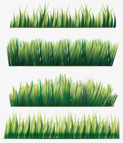 手绘绿色简单小草矢量图素材
