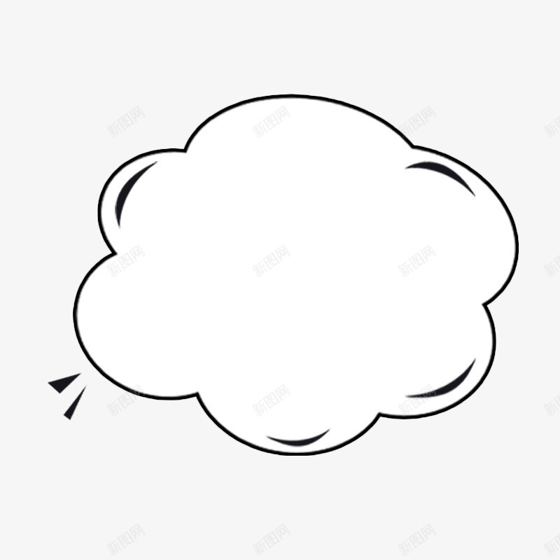 黑白云朵对话框png免抠素材_88icon https://88icon.com 云元素 云朵对话框 卡通 漫画 语气框 边框 黑白配