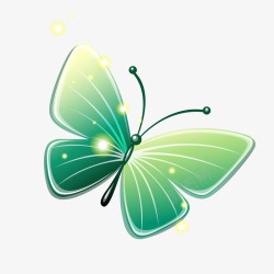 闪亮的绿色蝴蝶素材