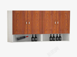 棕色厨房橱柜台面厨房酒柜吊柜高清图片
