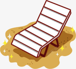白色沙滩椅卡通夏天素材