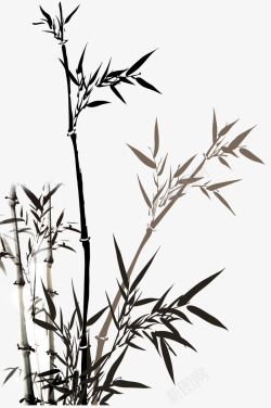 黑色背景水墨画黑色竹子高清图片