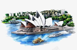 悉尼歌剧院建筑效果图素材