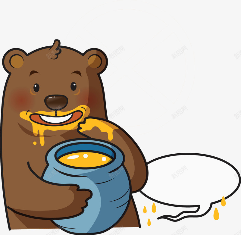 吃蜂蜜的熊png免抠素材_88icon https://88icon.com 保健 卡通 对话框 手绘 枣花蜂蜜 枣花蜜 罐子 花蜜 蜂蜜 食物