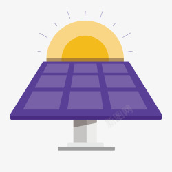 紫色太阳能电池板矢量图素材