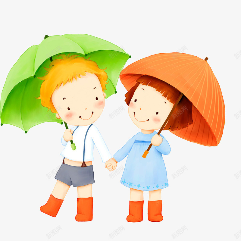 儿童节卡通psd免抠素材_88icon https://88icon.com 儿童 小女孩 小男孩 带伞的儿童