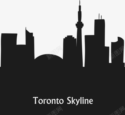加拿大多伦多建筑剪影图标图标