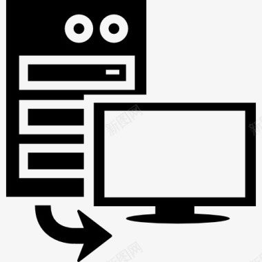 计算机符号服务器到客户端的图标图标