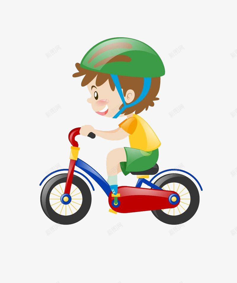 骑车的小男孩png免抠素材_88icon https://88icon.com 卡通 可爱的 安全帽 小男孩 简笔 绿色 自行车