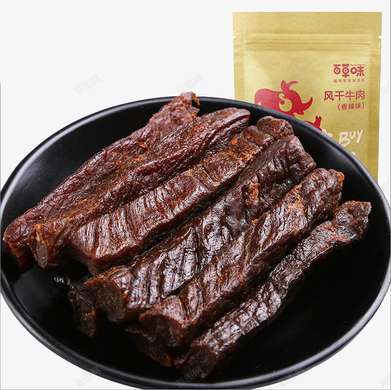 百草味风干牛肉png免抠素材_88icon https://88icon.com 产品实物 小吃 牛肉干 零食