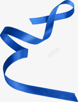 卷曲丝带设计风格蓝色卷曲丝带装饰高清图片