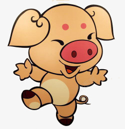 棕色小猪背景活泼可爱的黄棕色小猪高清图片
