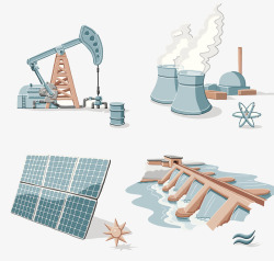 地质采矿城市建设能源插画高清图片